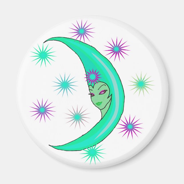 cresent moon goddess magnet (Front)