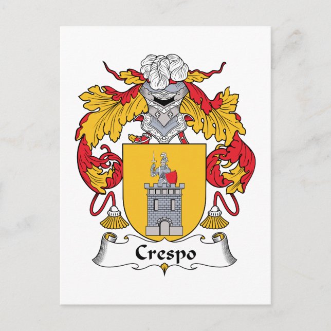 Crespo Family Crest Postcard (Front)