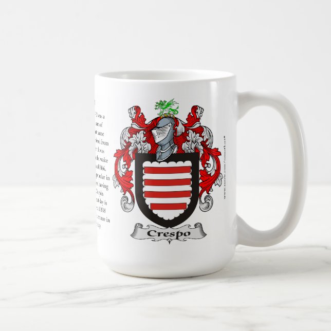 Crespo, the Origin, the Meaning and the Crest Coffee Mug (Right)