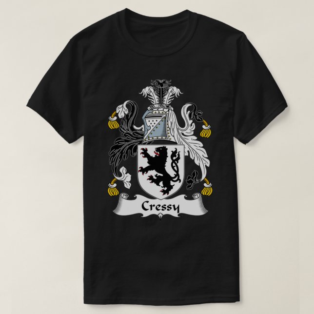 Cressy Coat of Arms Family Crest  T-Shirt (Design Front)