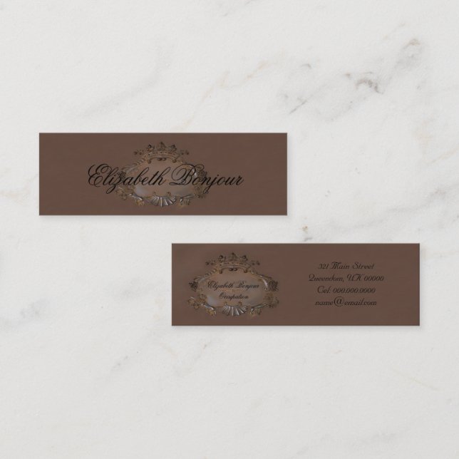 Crest ~ Business Card / Emblem Royal Crown Slim (Front/Back)