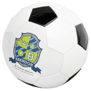 Crest letter B green blue bear crown star Brendon Football