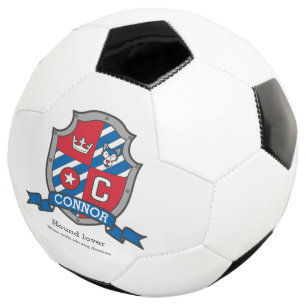 Crest letter C red blue crown hound Connor Football