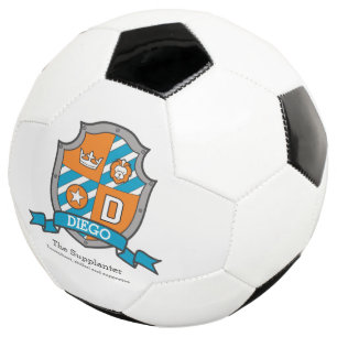 Crest letter D orange teal blue crown lion Diego Football