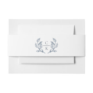 Crest Monogram French Toile Romantic Wedding Invitation Belly Band