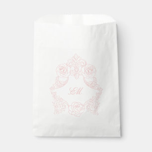 Crest Monogram Marie Antoinette Victorian Pink Favour Bags