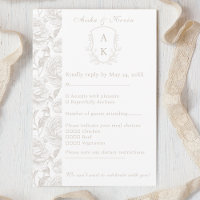 Crest Monogram Pale Taupe Wedding
