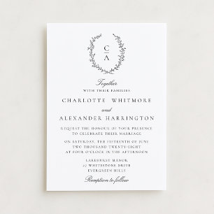 Crest,  Old Money Aesthetic, transparent backgroud Invitation