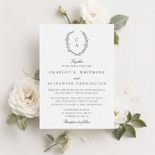 Crest, Old Money Aesthetic, transparent backgroud Invitation