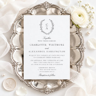 Crest, Old Money Aesthetic, transparent backgroud Invitation