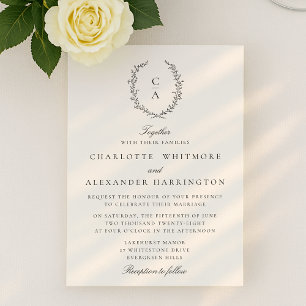 Crest, Old Money Aesthetic, transparent backgroud Invitation