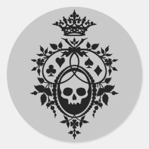 Crest with Skull and Cardsuits Stickers