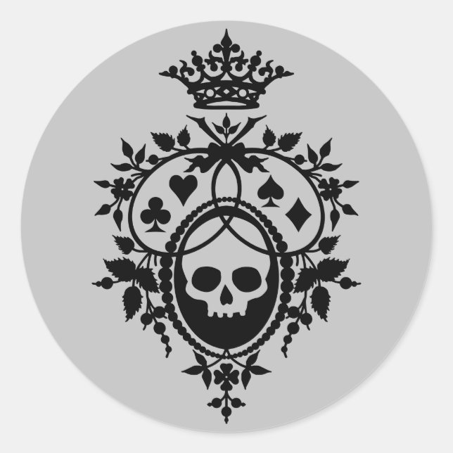 Crest with Skull and Cardsuits Stickers (Front)