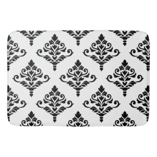 Cresta Damask Pattern (B) Black Bath Mat