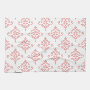 Cresta Damask Pattern (B) Pink Tea Towel