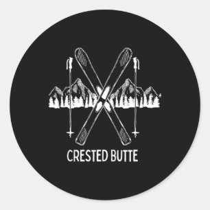 Crested Butte Co Rocky Mountains Colorado Ski Snow Classic Round Sticker