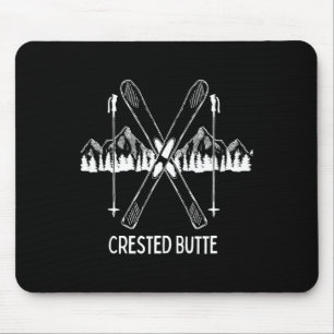 Crested Butte Co Rocky Mountains Colorado Ski Snow Mouse Mat