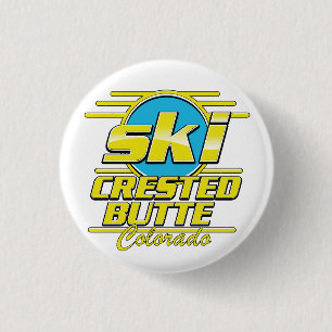 Crested Butte Colorado 80s ski logo 3 Cm Round Badge