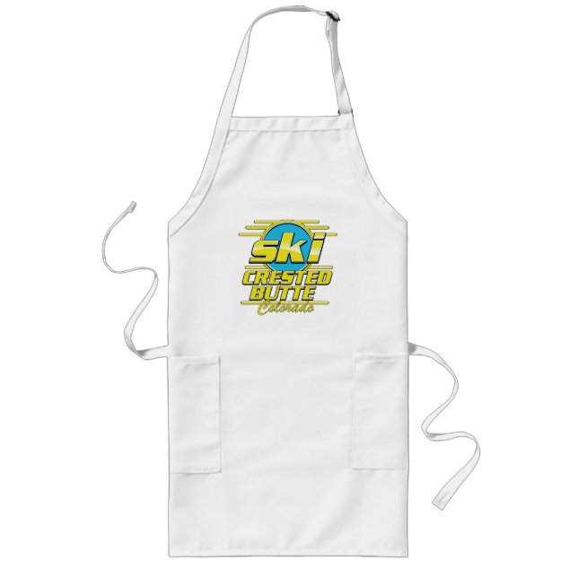 Crested Butte Colorado 80s ski logo Long Apron (Front)