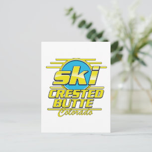 Crested Butte Colorado 80s ski logo Postcard