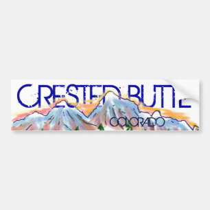 Crested Butte Colorado artistic mountain sticker