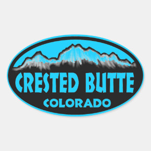 Crested Butte Colorado blue oval stickers