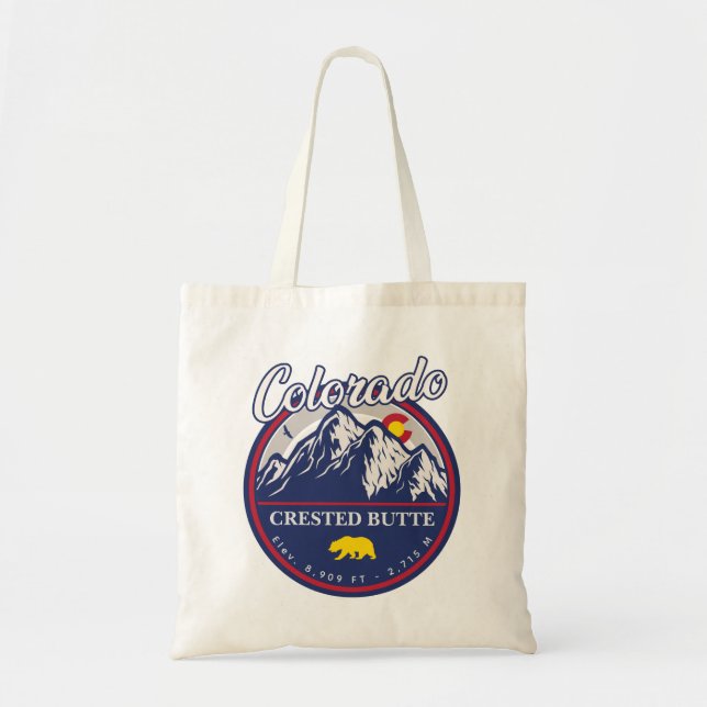 Crested Butte Colorado Camping Skiing Souvenirs Tote Bag (Front)