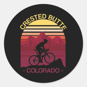 Crested Butte Colorado Mountain Biking Biker Cycli Classic Round Sticker