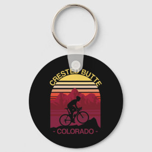 Crested Butte Colorado Mountain Biking Biker Cycli Key Ring