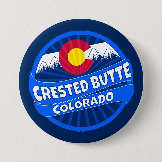 Crested Butte Colorado mountain burst button (Front)