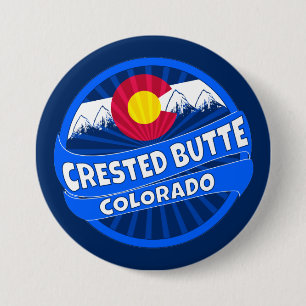 Crested Butte Colorado mountain burst button