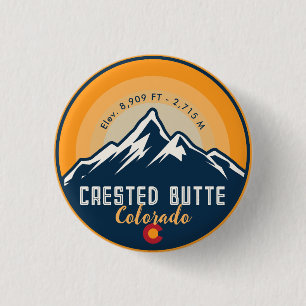 Crested Butte Colorado Mountains Hiking Sunset 3 Cm Round Badge