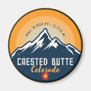Crested Butte Colorado Mountains Hiking Sunset Magnet