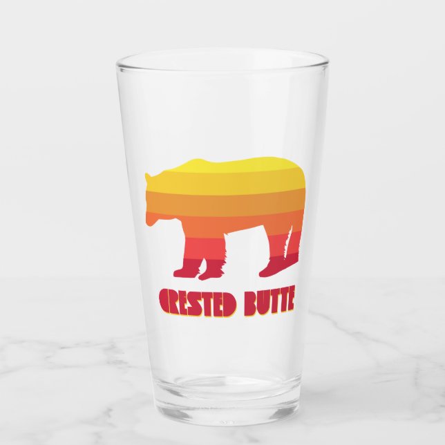 Crested Butte Colorado Rainbow Bear Glass (Front)