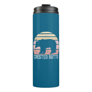 Crested Butte Colorado Retro Bear Thermal Tumbler