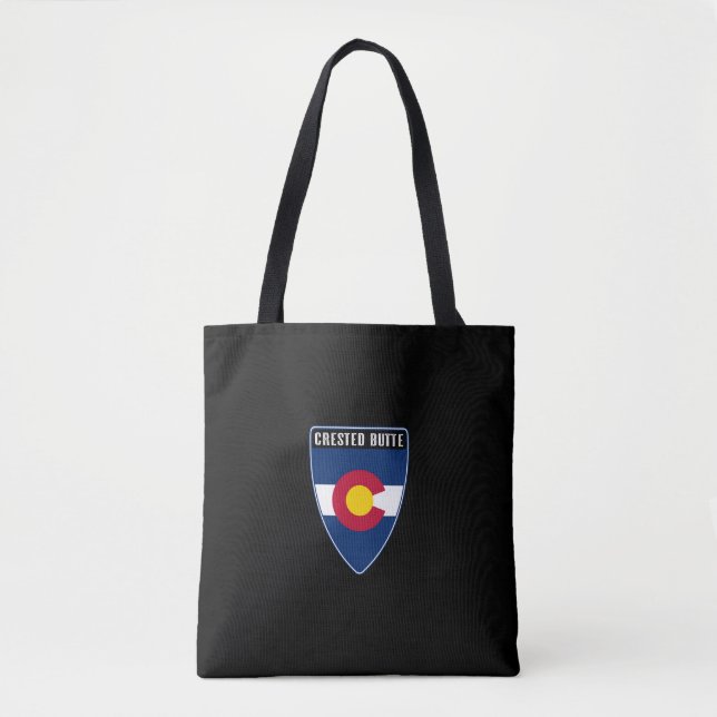 Crested Butte Colorado Shield Tote Bag (Front)