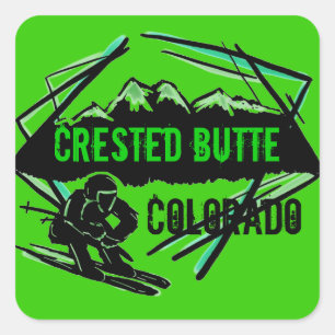 Crested Butte Colorado ski logo stickers