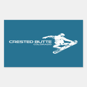 Crested Butte Colorado Snowboarder Rectangular Sticker