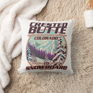 Crested Butte Colorado Snowboarding logo Cushion