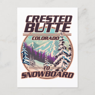 Crested Butte Colorado Snowboarding logo Invitation Postcard