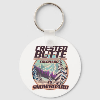 Crested Butte Colorado Snowboarding logo Key Ring