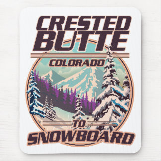 Crested Butte Colorado Snowboarding logo Mouse Mat
