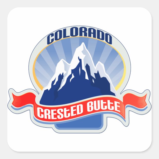 Crested Butte Colorado Square Sticker (Front)