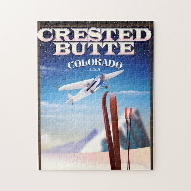 Crested Butte Colorado travel poster Jigsaw Puzzle (Vertical)
