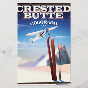 Crested Butte Colorado travel poster Stationery