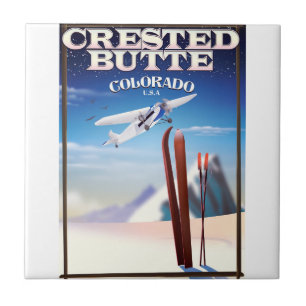 Crested Butte Colorado travel poster Tile