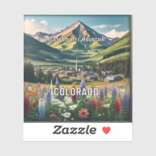 Crested Butte Mountain Colorado 3 Inch Vinyl Stick