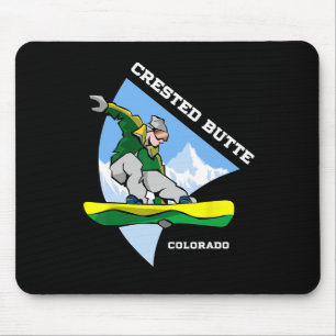 Crested Butte Mountain Colorado Snowboarding Snowb Mouse Mat