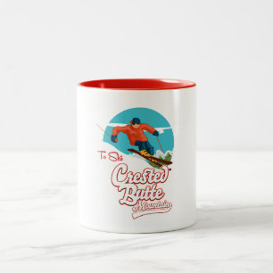 Crested Butte to ski Two-Tone Coffee Mug