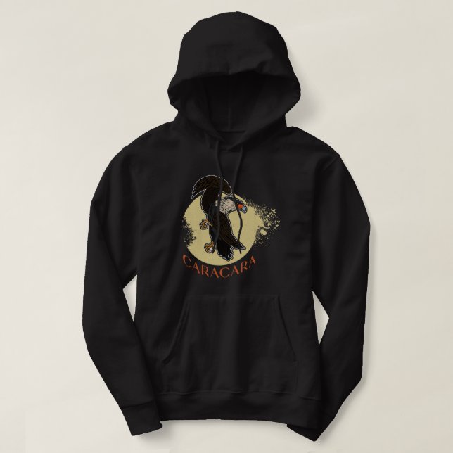Crested caracara birds biologist ornithologist bir hoodie (Design Front)